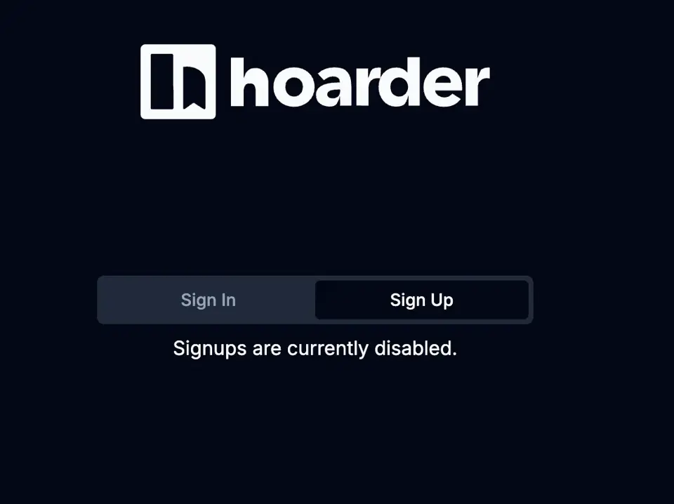 hoarder关闭注册功能