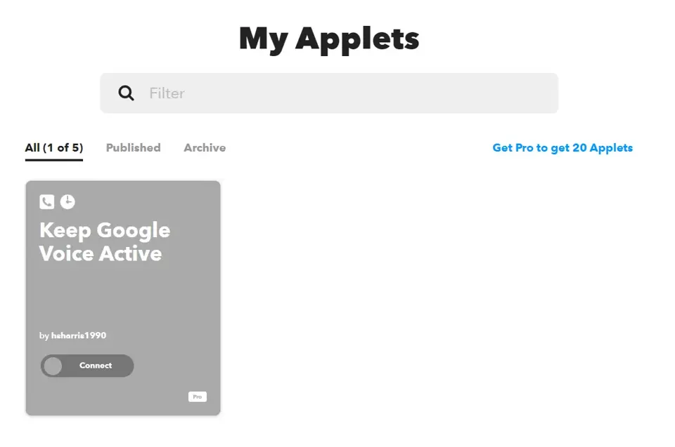 ifttt keep google voice active pro
