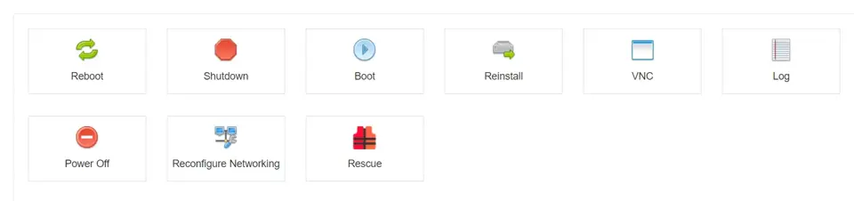 RackNerd VPS control panel interface