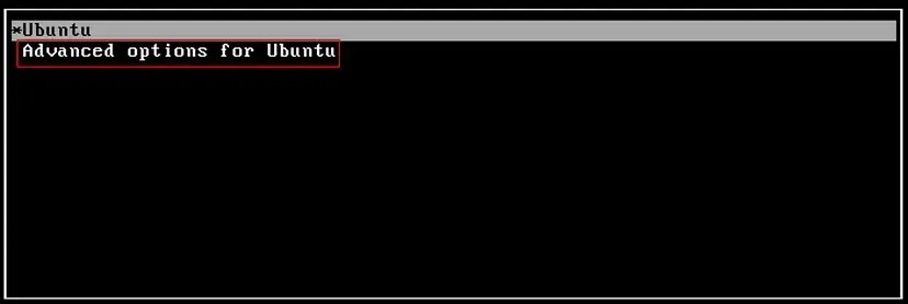 Select Advanced options for Ubuntu