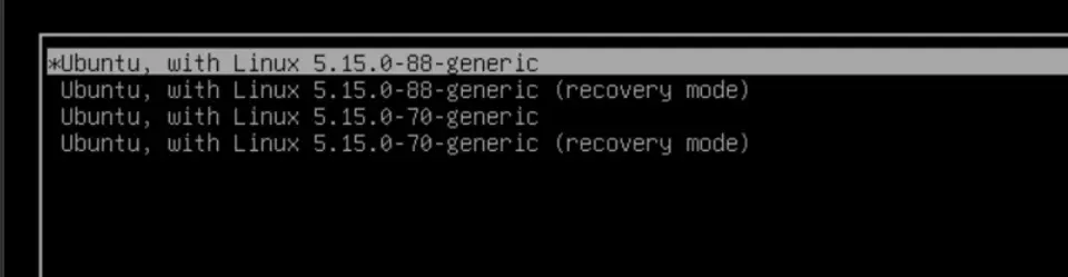 Select older kernel to enter system