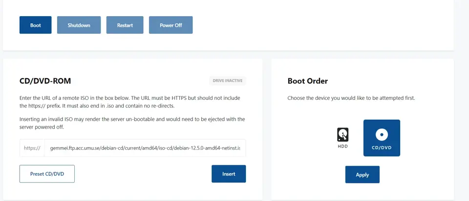 Customize CD/DVD-ROM. Adjust boot order