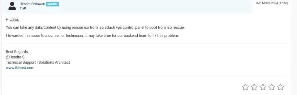 Customer service reply