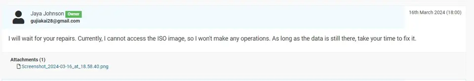 Reply expressed I would wait patiently and let them fix it slowly