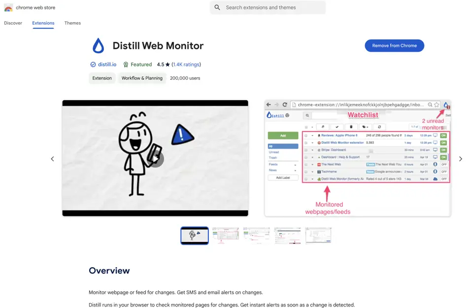 Distill Web Monitor