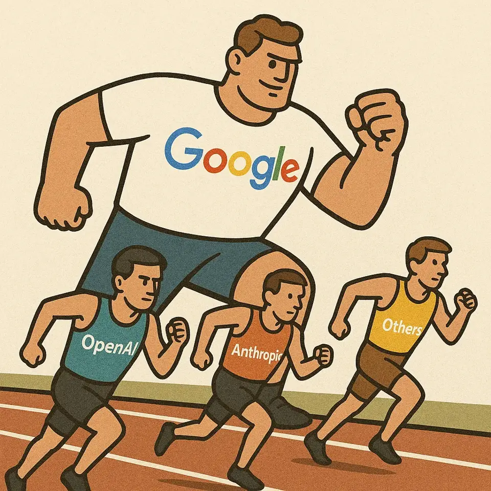 预计未来AI竞争格局,Google的领先优势会越来越大。