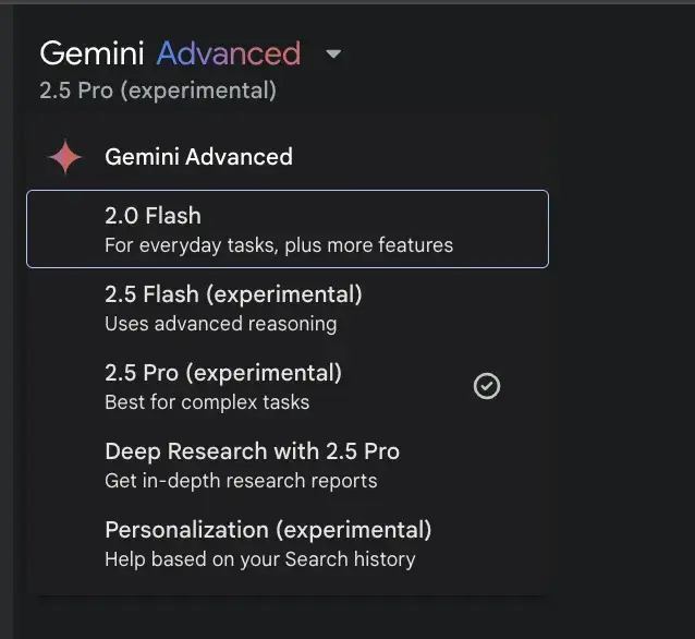 在Gemini App中,2.5 Flash替代了原本的2.0 Flash Thinking