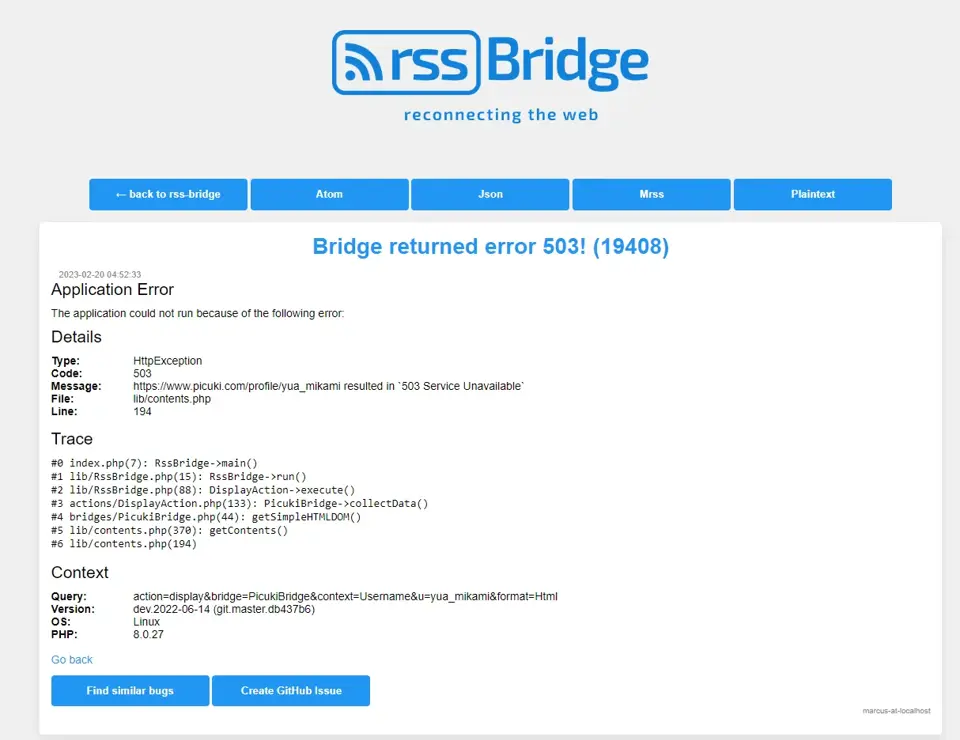 Picuki bridge报错