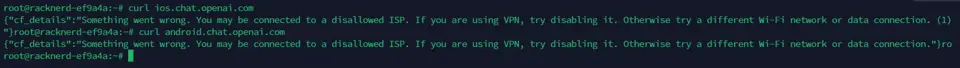 RackNerd DC02 doesn’t unlock mobile GPT